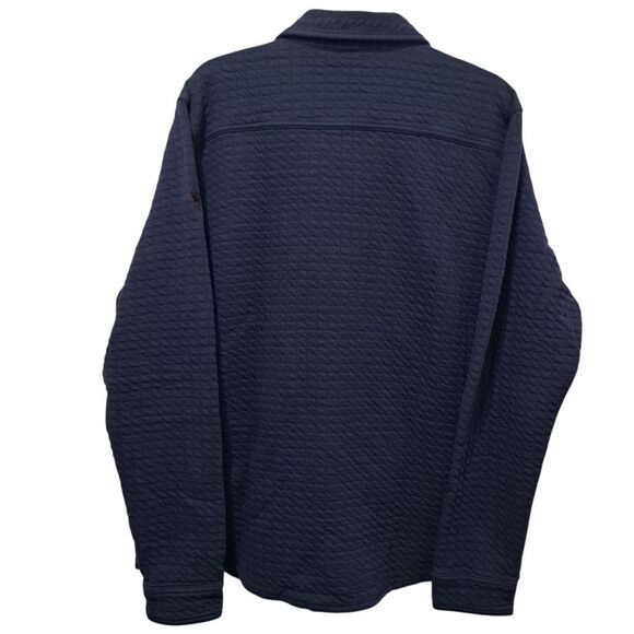 Peter Millar Navy Quad Quilted Knit Minimalist Preppy Button Down Jacket Large - Picture 4 of 16